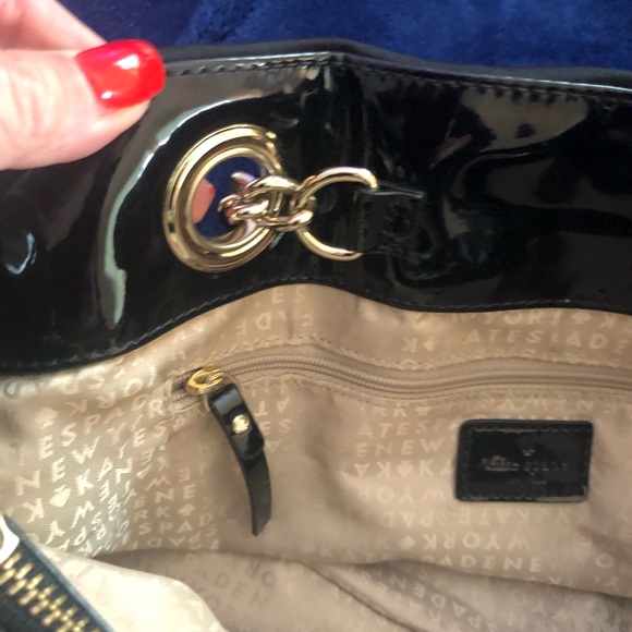 Kate Spade New York Gold Coast Maryane -Black Microfiber - Patent Handles/Trim - Picture 12 of 13